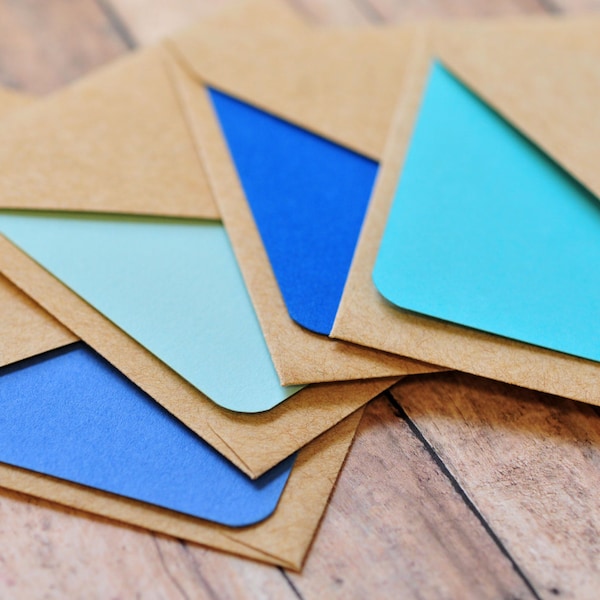 Blue Mini Cards // Blank Cards // Shades of Blue // Mini Card Set // Love Note // Advice Card // Baby Shower Favor // Advice Notes