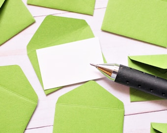 Tiny Envelopes - GUMDROP GREEN - 1x1.5 inch for Love Notes, Scrapbooking, Embellishment & DIY Paper Crafts