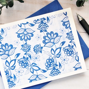 Lot de 6 cartes de correspondance Fleurs bleues // Carte vierge // Papeterie florale // Cottage bleu // Jardin // Fête des mères // Plant Lady // Fleur bleue