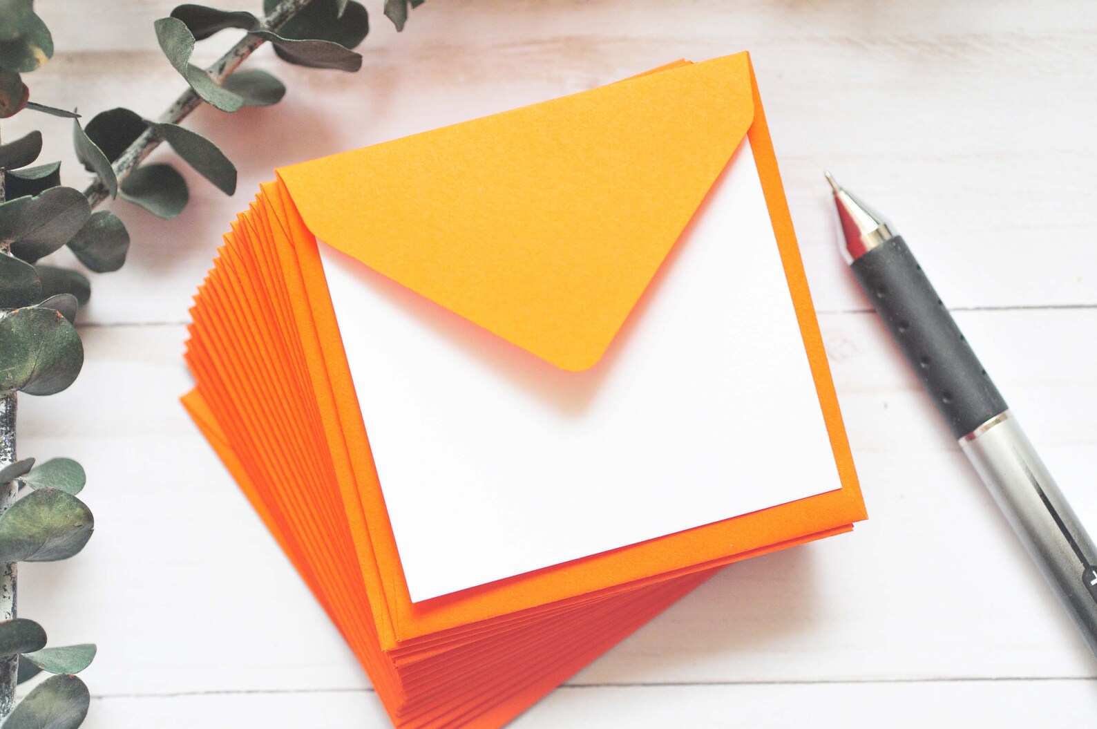 Mini Envelopes - Bright Orange - Set of 10 // Blank Cards // Gift Card ...