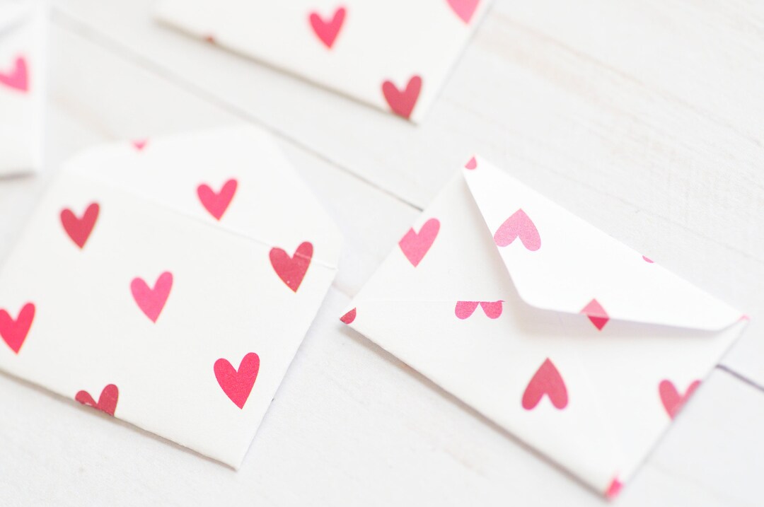 Pink & Red Heart Tiny Love Notes - Set of 10 - 1 Inch X 1.5 Inch ...