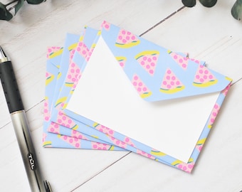 Pizza Mini Cards – Set of 4 – Foodie Enclosure Notes for Lunchboxes, Gifts & Scrapbooking