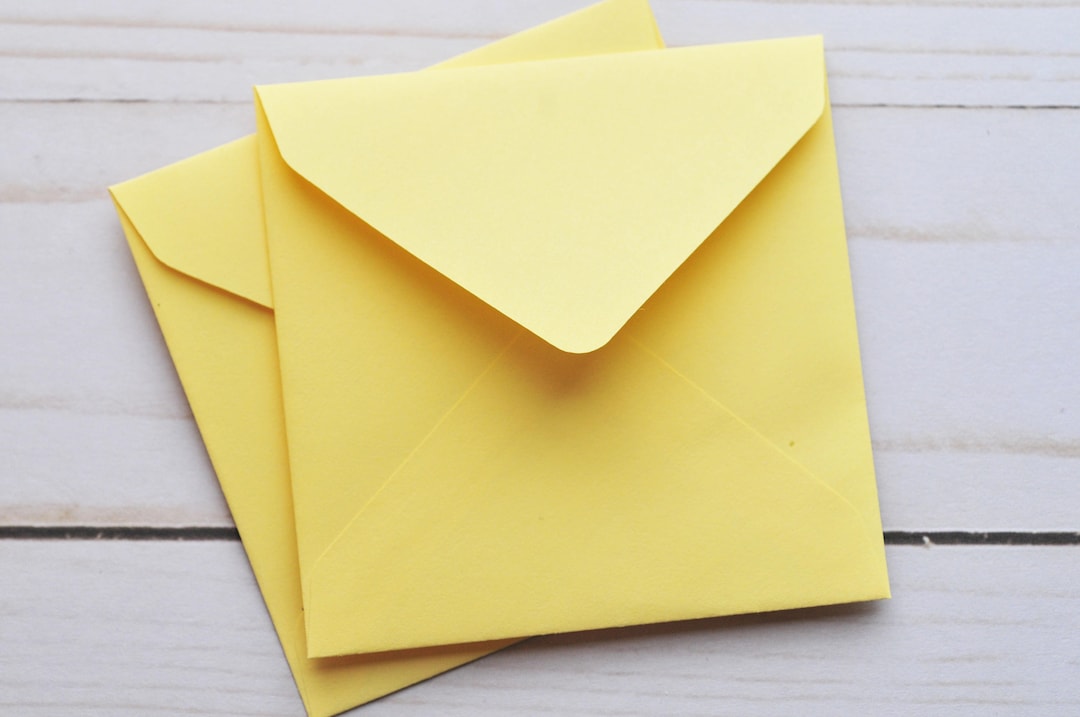 Mini Envelopes Light Yellow // Set of 10 // Square Envelopes // Gift