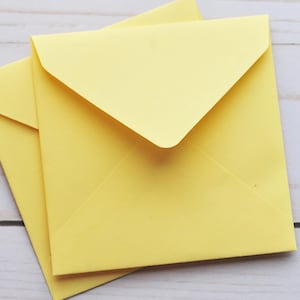 Mini Envelopes - Light Yellow // Set of 10 // Square Envelopes // Gift Card Envelopes // Gift Wrap // Keepsake Envelope // Scrapbooking