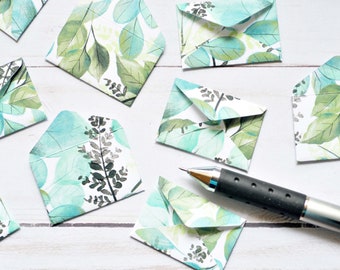 Tiny Eucalyptus Love Notes - Set of 10 // 1 inch x 1.5 inch // Blank Notes // Tiny Cards // Botanical // Tiny Stationery // Embellishment