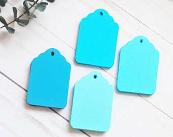 Blue Gift Tags – Scalloped Favor & Hang Tags for Gifts, Scrapbooking, DIY Projects