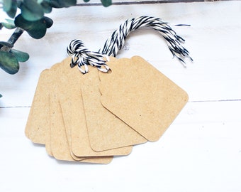 Bulk Kraft Tags – Blank Scalloped Favor & Product Tags for Small Business Packaging and Gifts