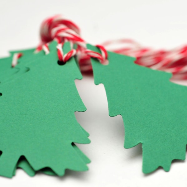 Christmas Tree Tags - Set of 10 // Gift Tags // Holiday Tags // Hang Tags // Gift Wrapping // Favor Tags // Packaging