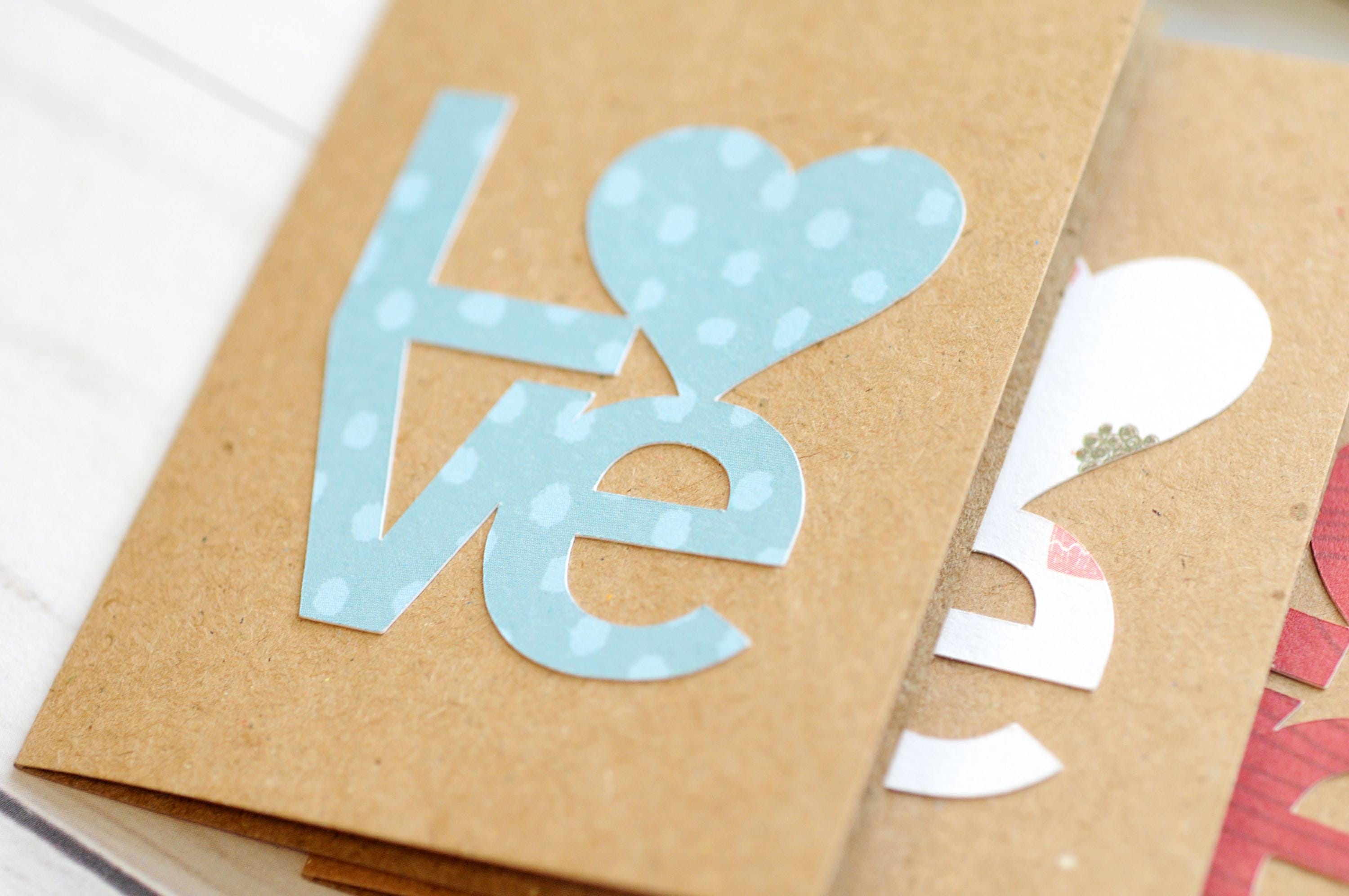 Mini LOVE Cards – Assorted Patterned Designs on Kraft Paper, Handmade ...