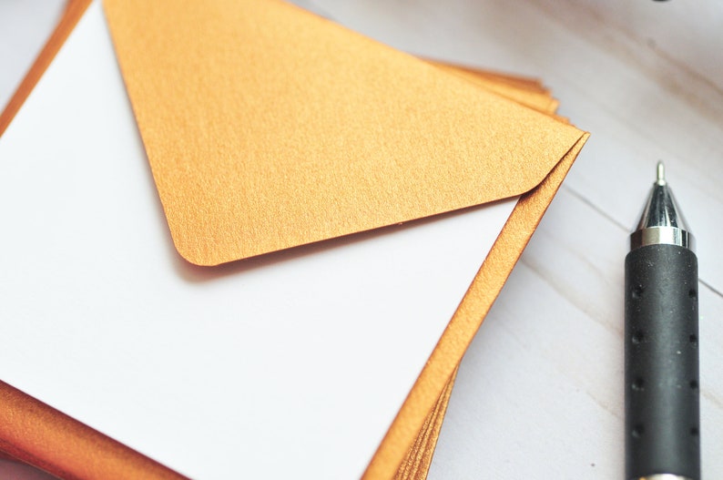 Mini Envelopes Copper Set of 10 // Blank Cards // Love Note // Enclosure Cards // Advice Cards // Gift Card// Favor Card // Guestbook image 5
