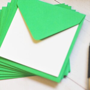 Mini Envelopes - Green // Set of 10 // Blank Cards // Enclosure Cards ...