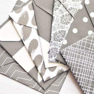 Black and White Patterned Mini Cards // Mini Envelopes // Blank Cards ...