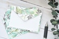Eucalyptus Mini Cards \/\/ Mini Envelopes \/\/ Patterned Envelopes \/\/ Gift Card Holder \/\/ Floral \/\/ Greenery \/\/ Wedding Wishes \/\/ Guestbook
