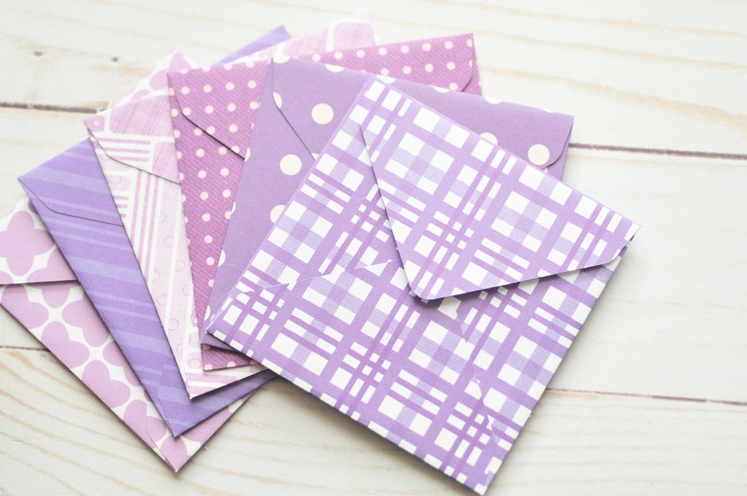 Purple Patterned Mini Cards // Blank Cards // Gift Card Envelopes ...