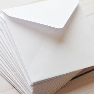 Mini Envelopes White // Set of 10 // Blank Cards // Square Envelopes // Gift Card Envelopes // Love Notes // Mini Note Cards image 2