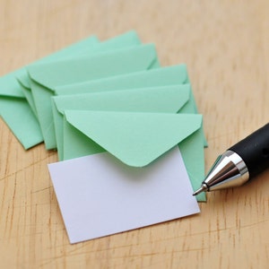 Petites enveloppes - MINT GREEN// 1 pouce x 1,5 pouce// Petit mot d'amour// Décoration// Note de fée des dents/// Journalisation// Scrapbooking