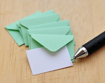 Tiny Envelopes - MINT GREEN // 1 inch x 1.5 inch // Tiny Love Note // Decoration // Tooth Fairy Note // Journaling // Scrapbooking