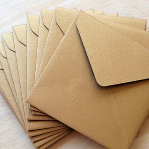 Mini-enveloppen - antiek goud // BULKLISTING // Set van 50 // Blanco kaarten // Liefdesbriefje // Trouwbedankje // Gastenboek // Advieskaart