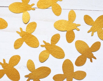 Bee Confetti - Gold Bees// Metallic // Paper Bees // Embellishments // Decorations // Honey Bee // Buzz // Paper Art // Garden Life