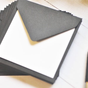 Mini Envelopes - Black – Set of 10 - Small Note Cards for Gifts, Advice ...