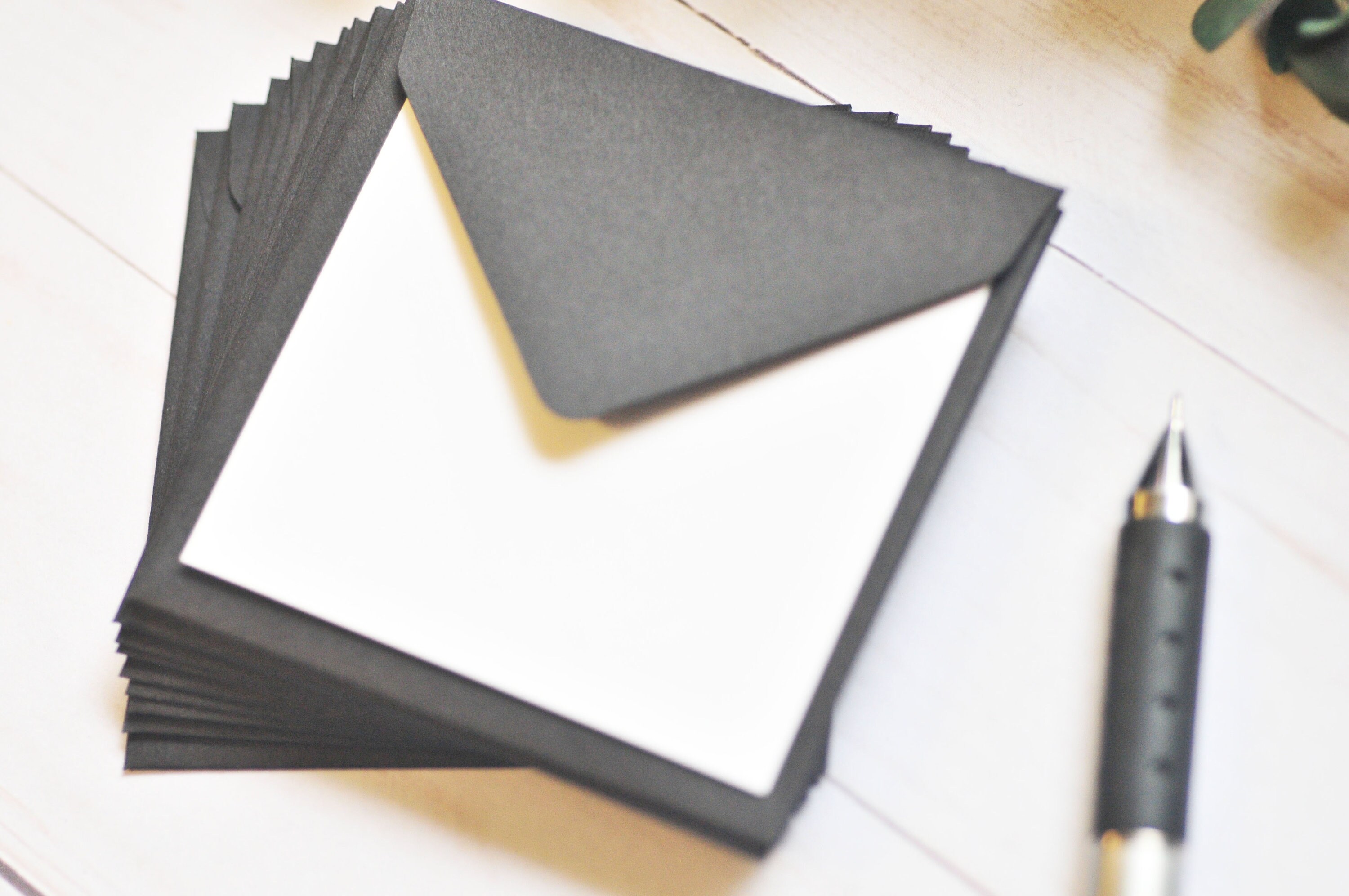 Mini Envelopes - Black – Set of 10 - Small Note Cards for Gifts, Advice ...