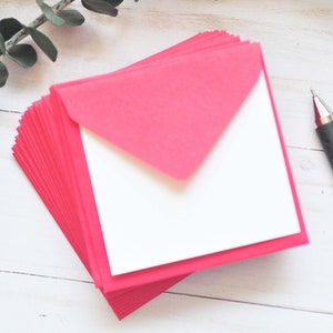 Mini Envelopes - Bright Red // Set of 10 // Blank Cards // Enclosure Cards // Card Making // Scrapbooking // Paper Crafting // Mini Cards