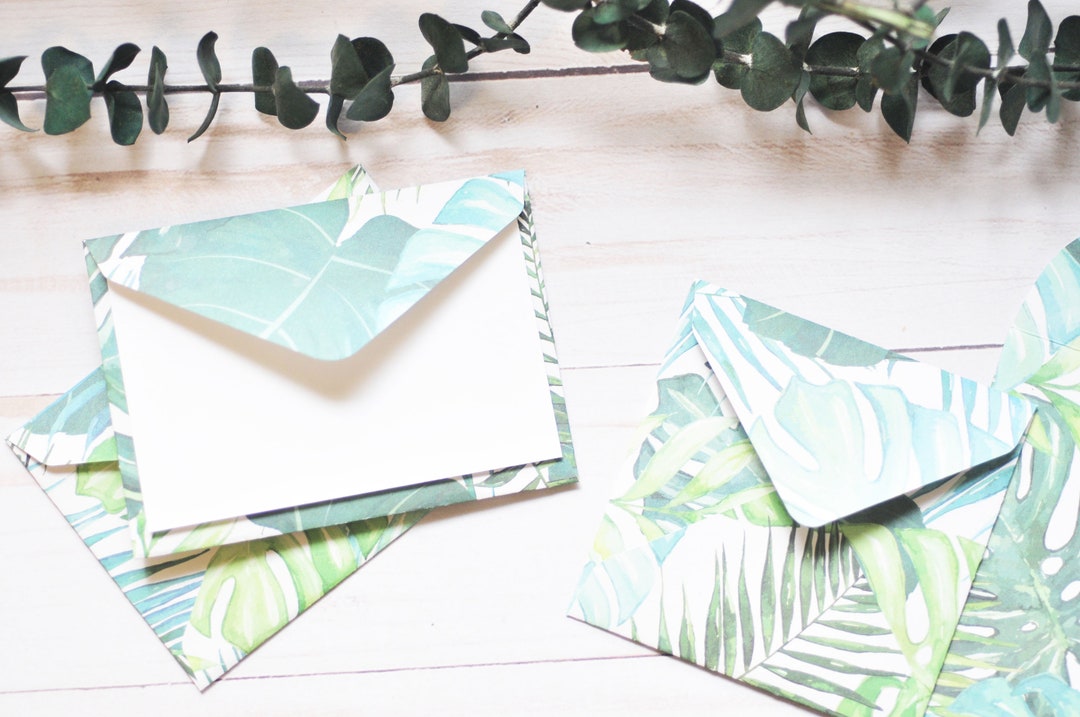 Monstera Mini Cards - Set of 4 // Blank Card // Mini Envelope // Gift ...