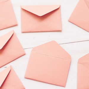 Tiny Envelopes - ROSE PINK - 1 inch x 1.5 inch - Mini Paper Envelopes for Love Notes, Scrapbooking & Creative Projects
