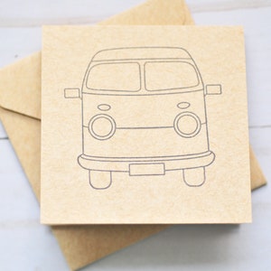 Mini-cartes bus vintage // Cartes kraft // Carnet de voyage // Cartes avec pièce jointe // Mots d'amour // Cartes vierges // Cartes carrées // Emballage cadeau