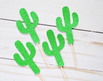 Cactus Cupcake Toppers // Food Picks // Party Decoration // Fiesta Party // Cake Toppers // Hors D'Oeuvre Picks // Table Decoration