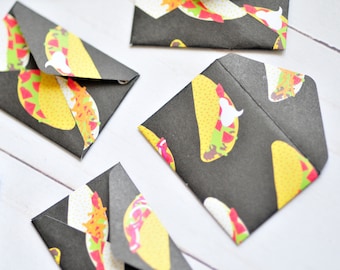 Tiny Taco Love Notes // Set of 10 // 1 inch x 1.5 inch // Taco Tuesday // Fiesta // Food Note Cards // Love Notes // Embellishment // Food