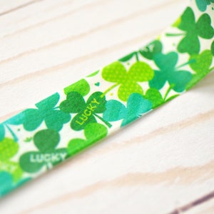 Ruban adhésif Washi trèfle // 15 mm // 5 yards // Saint-Patrick // Ruban adhésif décoratif // Washi des Fêtes // Accessoire pour agenda // Pages de carnet