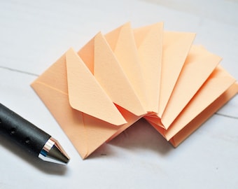 Tiny Envelopes - PEACH  // 1 inch x 1.5 inch // Tiny Cards // Embellishment // Scrapbook // Love Note // Tooth Fairy Notes