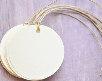 Round Tags - Ivory // Set of 50 // Gift Tags // Hang Tags // Gift Wrapping // Packaging // Labels // Packaging // Product Packaging // Favor