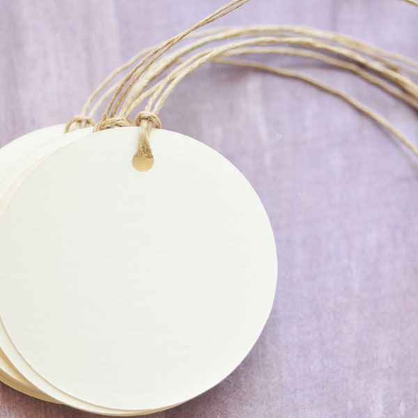 Round Tags - Ivory // Set of 50 // Gift Tags // Hang Tags // Gift Wrapping // Packaging // Labels // Packaging // Product Packaging // Favor