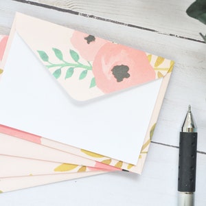 Pink Poppy Mini Cards // Blank Cards // Mini Envelopes // Love Note // Wedding Guestbook // Best Wishes // Floral Stationery // Pink Blooms