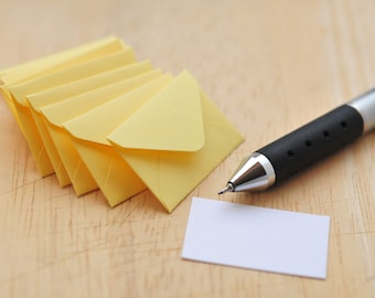 Tiny Envelopes - YELLOW - 1 inch x 1.5 inch - Blank Cards for Scrapbooking, Journaling & Crafts