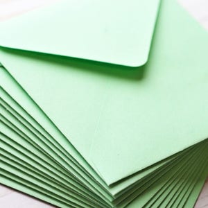 Mini Envelopes - Mint Green - Set of 10 // Blank Cards // Gift Card ...