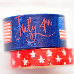 America Washi Tape // 2 rolls // 5 yards // Fourth Of July // Holiday Washi  // Decorative Tape // Planner Pages // Journal Page // July 4th