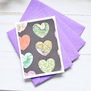 Mini-cartes coeur de carte - lot de 4 // Cartes vierges // Enveloppes pour cartes-cadeaux // Mots d'amour // Carte jointe // Carte pour correspondances // Porte-cartes cadeau