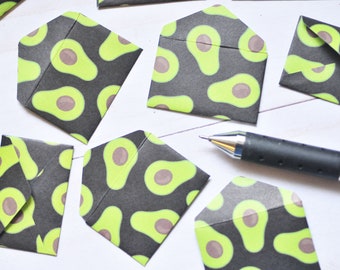 Tiny Avocado Love Notes - Set of 10 // Blank Note // Tiny Cards // Fiesta // Tiny Stationery // Embellishment // Decoration // Taco Tuesday