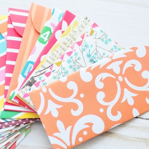 Assorted Mini Cards // Blank Cards // Gift Card Envelopes // Mini Envelopes // Love Notes // Advice Cards // Patterned Envelopes // Favors Pocket 2.25 x 3.5 inches