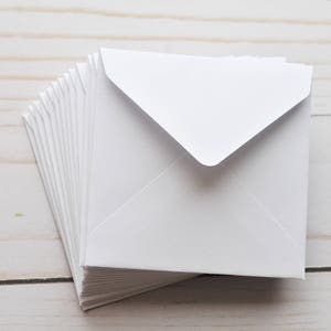 Mini Envelopes White // Set of 10 // Blank Cards // Square Envelopes // Gift Card Envelopes // Love Notes // Mini Note Cards image 1