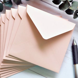 Mini enveloppes - rose poudré - 3,25 pouces ou 3,5 pouces//lot de 10//note d'amour//enveloppe souvenir//livre d'or de mariage//carte de conseils