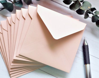 Mini Envelopes - Blush Pink - 3.25 inch or 3.5 inch - Set of 10 // Love Note // Keepsake Envelope // Wedding Guest Book // Advice Card