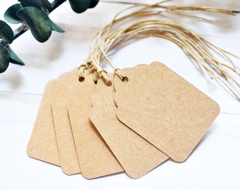 Kraft Tags — Blank Scalloped Favor & Product Tags for Gifts, Business Packaging and DIY Projects
