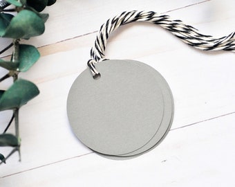 Round Tags - Gray // Set of 50 // Gift Tags // Hang Tags // Gift Wrapping // Packaging // Labels // Packaging // Product Packaging // Favor
