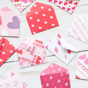 Petits mots d'amour pour la Saint-Valentin // 2,5 cm x 1,5 po. // Petites cartes de visite // Notes d'amour // Cartes vierges // Embellissement // Lettre d'amour