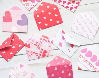 Tiny Valentine Envelopes – 1" x 1.5" Tiny Love Notes – Scrapbooking, DIY Valentines, Journals & Cards