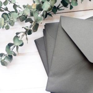 Mini Envelopes - Black - Set of 10 // 5 in x 5 in // Blank envelopes // Mini Cards // Advice Card // Square Envelopes // Gift Card Envelope